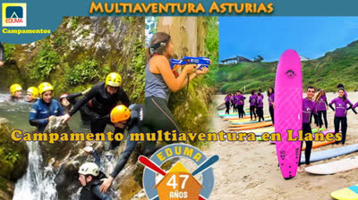 Campamento multiaventura en Asturias julio 2023